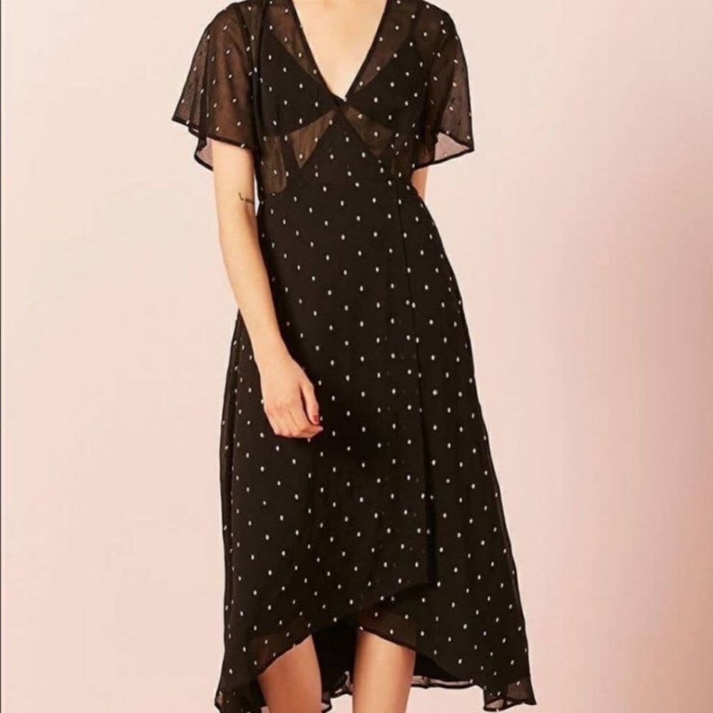 Forever 21 black and gold wrap dress